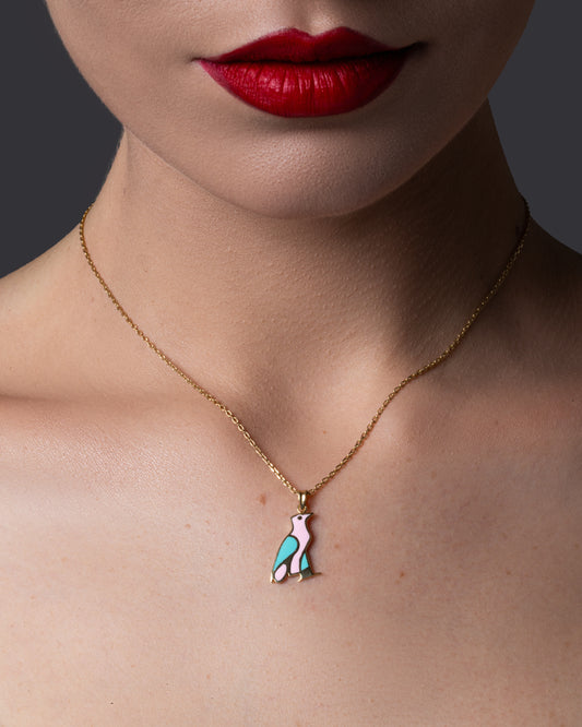 Hieroglyphic Letter "U" Colorful Necklace