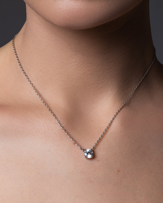 18K gold necklace set with lab diamond, ethereal sparkle