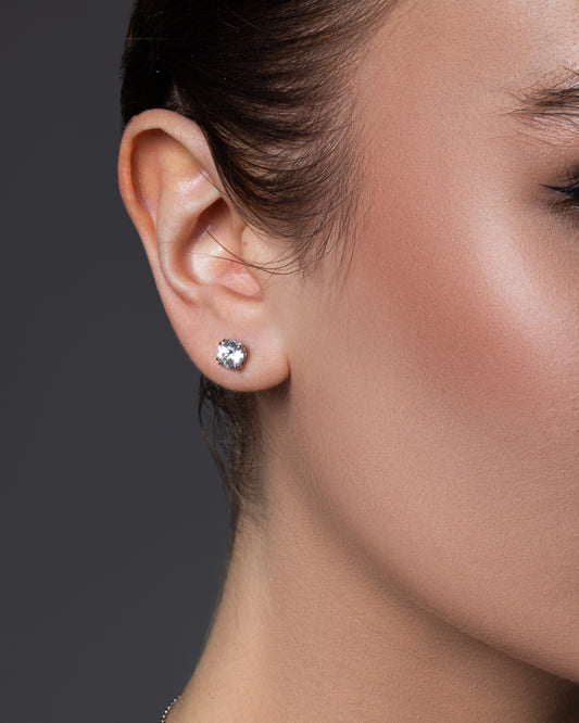 18K White Gold Earrings with Lab Diamond