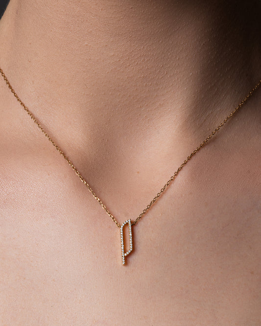 Moon Magic Necklace, 18k Gold Set with Lab Diamond