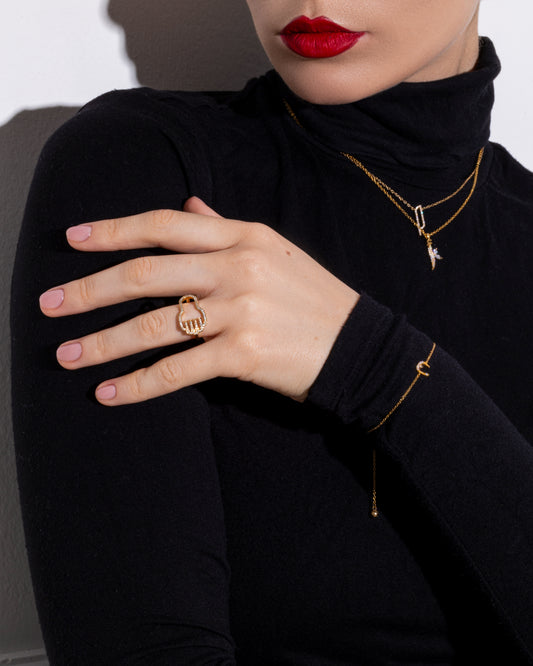 18K Hieroglyphic Gold Ring – A Touch of Ancient Egyptian Mystery