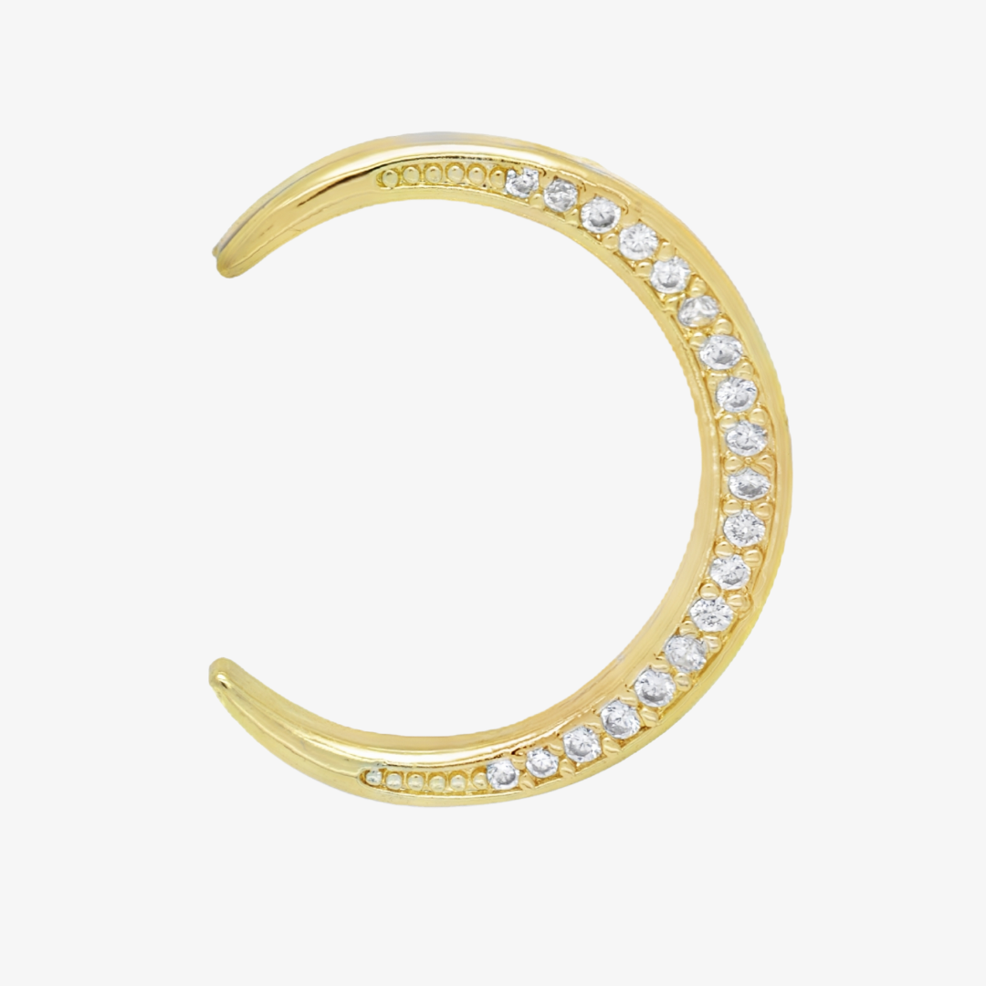 Moon and sun star earrings studded with lab diamond