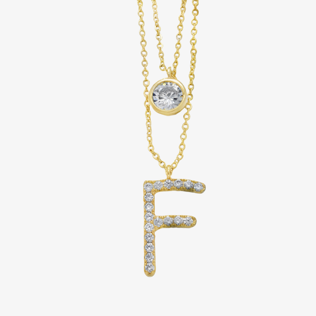 Dazzling Initial Layered Necklace