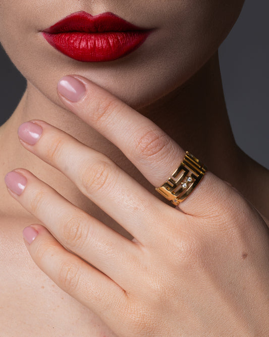 Calligraphy with the charm of "KOUFI" Ring
