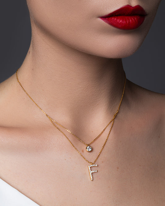 Dazzling Initial Layered Necklace