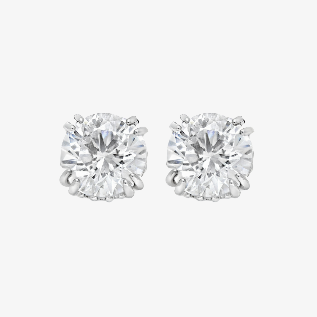 18K White Gold Earrings with Lab Diamond