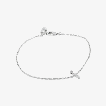 An 18k gold bracelet set with Lab Diamond, featuring the letter 'A'