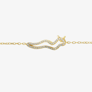 Bracelet with the letter 'F' in hieroglyphics, made of 18K gold and diamond lab