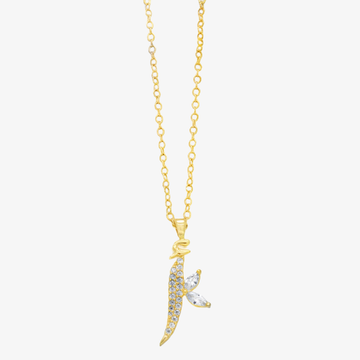 Arabic script necklace with the letter 'Alif' encrusted with diamonds