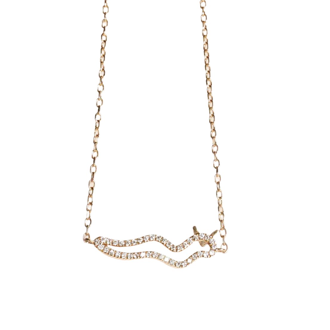 Hieroglyphic Letter D Necklace with diamond