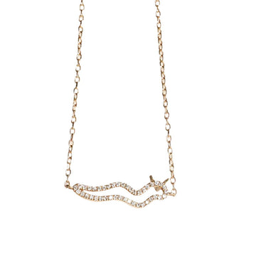 Hieroglyphic Letter D Necklace with diamond