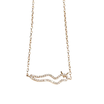Hieroglyphic Letter D Necklace with diamond