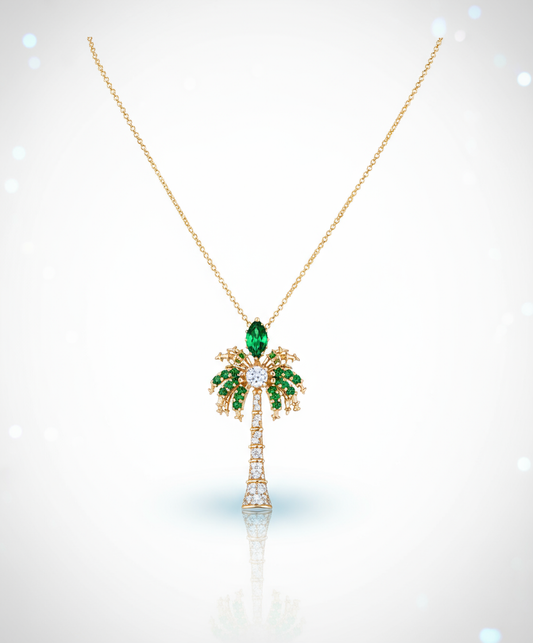 Emerald Palm Diamond Necklace A Glistening Homage to UAE Heritage